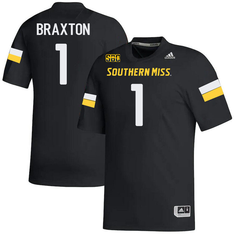 Southern Miss Golden Eagles #1 Braylon Braxton Football Jersey Stitched-Black